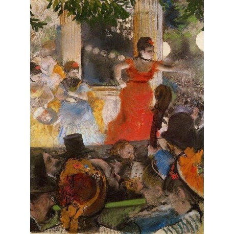 Café Concert at Les Ambassadeurs by Edgar Degas - Art gallery oil...