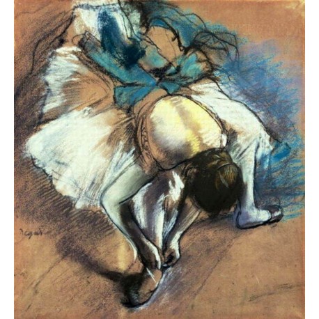 Dancer Fastening Her Pump by Edgar Degas - Art gallery oil painting reproductions