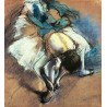 Dancer Fastening Her Pump by Edgar Degas - Art gallery oil painting reproductions