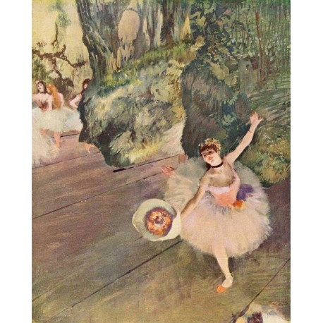 Dancer with a Bouquet of Flowers by Edgar Degas - Art gallery oil painting reproductions