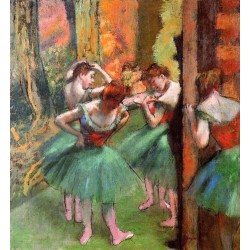 Dancers - Pink and Green by Edgar Degas - Art gallery oil painting...