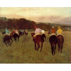 Racehorses at Longchamp by Edgar Degas - Art gallery oil painting reproductions
