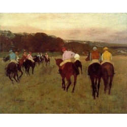 Racehorses at Longchamp by Edgar Degas - Art gallery oil painting...