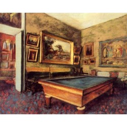 The Billiard Room at Menil Hubert by Edgar Degas - Art gallery oil...