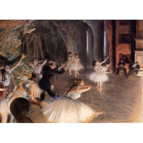 The Rehearsal on Stage by Edgar Degas - Art gallery oil painting...