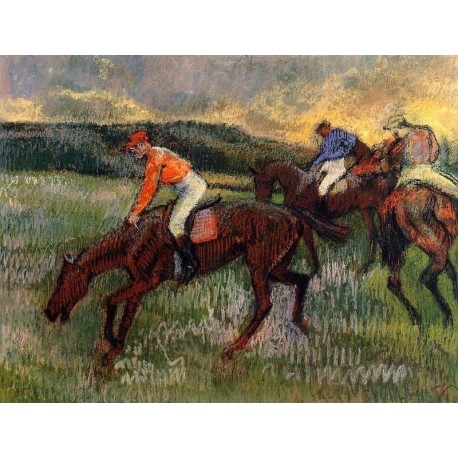 Three Jockeys by Edgar Degas - Art gallery oil painting reproductions