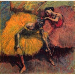 Two Dancers in Yellow and Pink by Edgar Degas - Art gallery oil...