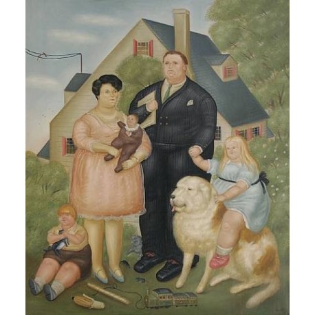 A Family By Fernando Botero- Art gallery oil painting reproductions