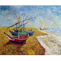 Fishing Boats on the Beach at Saintes-Maries by Vincent Van Gogh -...