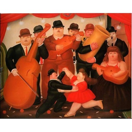 Ball in Colombia 1980 By Fernando Botero - Art gallery oil painting reproductions