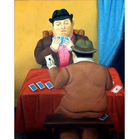 Card Players By Fernando Botero - Art gallery oil painting...