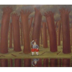 El Conquistador By Fernando Botero - Art gallery oil painting...