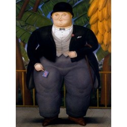 El Embajador Ingles By Fernando Botero- Art gallery oil painting...