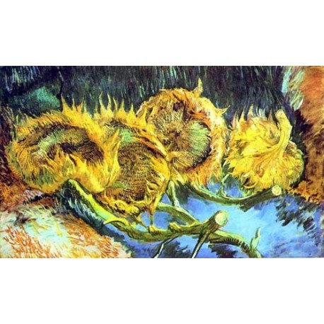 Four Cut Sunflowers by Vincent Van Gogh - Art gallery oil painting...