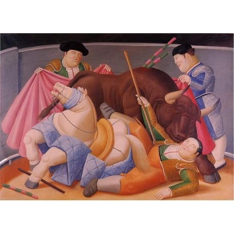 El quite 1988 By Fernando Botero- Art gallery oil painting...