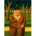 En el parque By Fernando Botero - Art gallery oil painting...