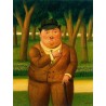 En el parque By Fernando Botero - Art gallery oil painting...