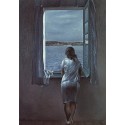Figure at a Window By Fernando Botero - Art gallery oil painting...