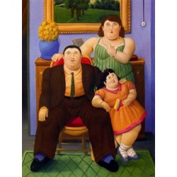 Familia Colombiana By Fernando Botero - Art gallery oil painting...