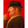Hombre fumando By Fernando Botero - Art gallery oil painting...