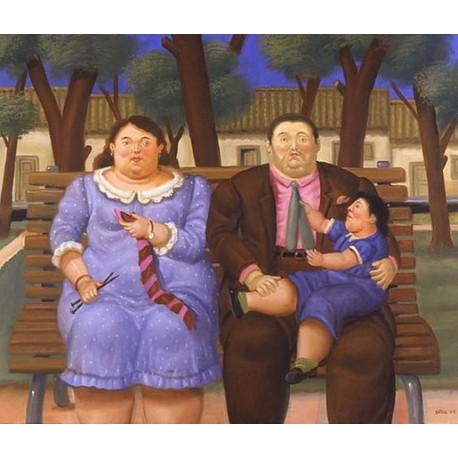 In The Park By Fernando Botero - Art gallery oil painting...