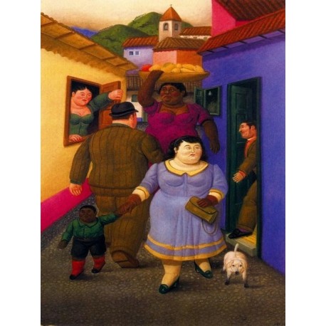 La calle By Fernando Botero - Art gallery oil painting reproductions