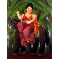 La primera dama By Fernando Botero - Art gallery oil painting...