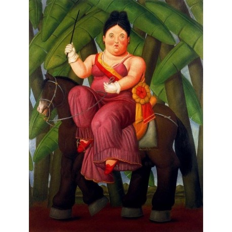 La primera dama By Fernando Botero - Art gallery oil painting...