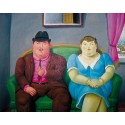 Man And Woman By Fernando Botero - Art gallery oil painting...