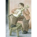 Man Playing Guitar By Fernando Botero - Art gallery oil painting...