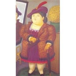 Mujer Con Abrigo de Piel By Fernando Botero - Art gallery oil...