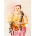 Mujer con zorro By Fernando Botero - Oil Painting