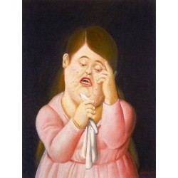 Mujer llorando 2 By Fernando Botero- Art gallery oil painting...