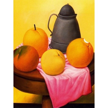 Naturaleza muerta con frutas By Fernando Botero - Art gallery oil painting reproductions