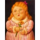 Nina con flor By Fernando Botero - Art gallery oil painting reproductions