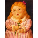 Nina con flor By Fernando Botero - Oil Painting
