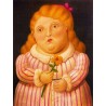 Nina con flor By Fernando Botero - Oil Painting
