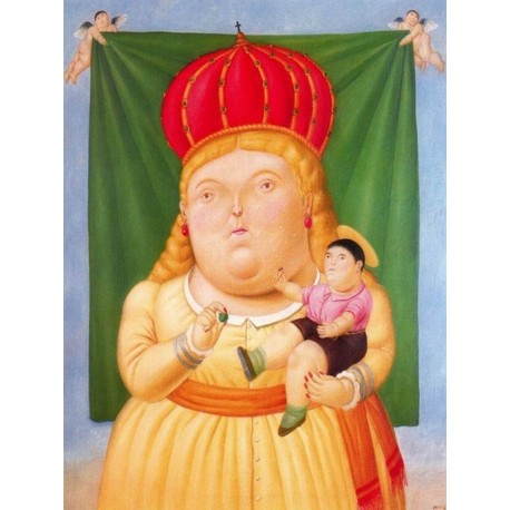 Nuestra Senora de Colombia By Fernando Botero - Art gallery oil painting reproductions