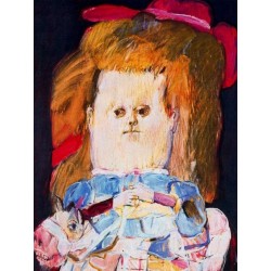 Nina sobre caballo By Fernando Botero- Art gallery oil painting...