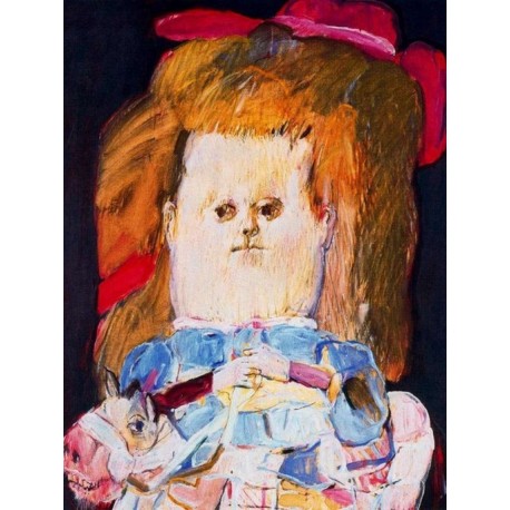 Nina sobre caballo By Fernando Botero- Art gallery oil painting...
