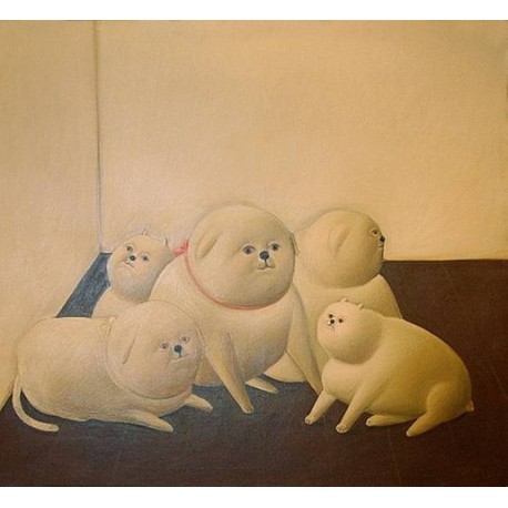 Perros By Fernando Botero - Art gallery oil painting reproductions