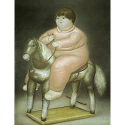 Pedro On A Horse By Fernando Botero - Art gallery oil painting...