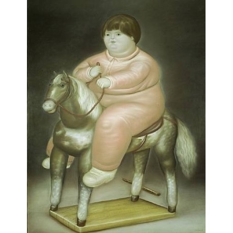 Pedro On A Horse By Fernando Botero - Art gallery oil painting...