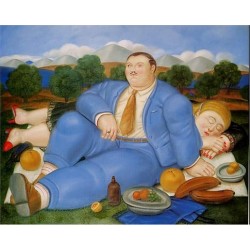 The Nap 1982 By Fernando Botero - Art gallery oil painting...