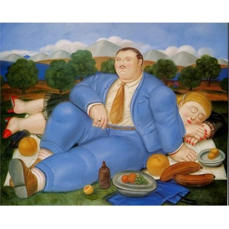 The Nap 1982 By Fernando Botero - Art gallery oil painting...