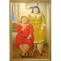 Two Sisters By Fernando Botero- Art gallery oil painting reproductions