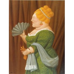 Woman In Profile By Fernando Botero - Art gallery oil painting...