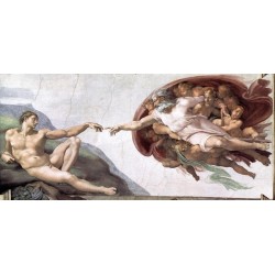Creation of Adam by Michelangelo- Art gallery oil painting...