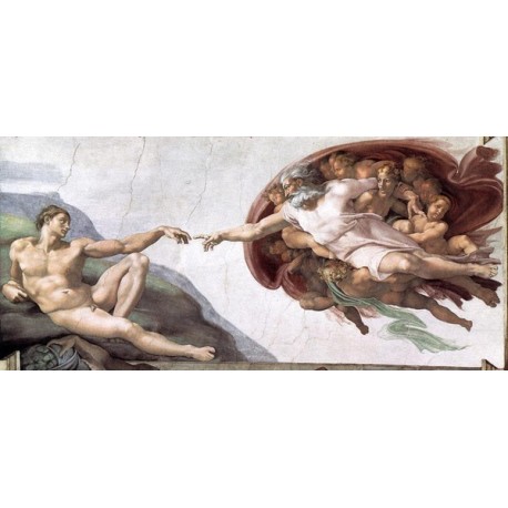 Creation of Adam by Michelangelo- Art gallery oil painting...