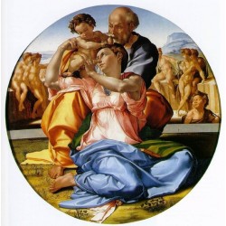 The Holy Family with the Infant John the Baptist by Michelangelo-Art gallery oil painting reproductions
